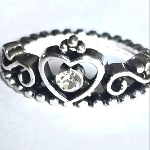 FOREVER WEAR MARCASITE SILVER CROWN CZ NEW SIZE 6 RING
